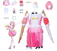 Daotutu Emu Otori Project Sekai Colourful Stage Cosplay Wig Costume Outfits for Women Anime Character Pink Jacket Uniform Adult Socks Headdress Full Set Halloween Carnival Fancy Dress Up Suit (L)