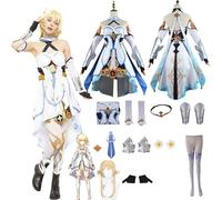 Daotutu Game Genshin Impact Cosplay Costumes Role Traveler Lumine Cosplay Uniform Outfits with Wig Full Set Halloween Carnival Party Fancy Dress Up (L)