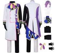 Daotutu Rui Kamishiro Project Sekai Colourful Stage Cosplay Wig Costume Outfits for Men Game Character Mizuki Akiyama Blue Jacket Uniform Adult Full Set Halloween Carnival Fancy Dress Up Suit (M)