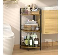 DAOUTIME Bathroom Standing Shelf, 3 Tier Open Floor Shelves, Free-Standing Shelf Units, Triangular Curved Corner Shelf Stand for Small Space, Ideal for Bathroom,Kitchen,Vanity Storage and Organizer
