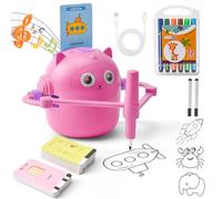 DAOUZL Drawing Robot, Drawing Robot for Kids with 100 Cards, Painting Robots, Educational Toy Interactive Magic Drawing Robots for Boys & Girls (Pink)