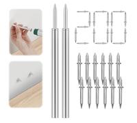 DAOUZL Skirting Nails, Pack of 200 Seamless Nail with Double-Headed Skirting Thread, Nail for Skirting Boards without Marks, Invisible Safety Screws, with 2 Nail-Specific Sleeve Tools