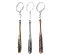 DAOWIN The Walking Corpse Keychain 3 Pieces Negan's Baseball Bat Metal Keyring Set TV Peripheral Pendant Collectibles for Fans