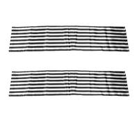 Daowwui Striped Table Runner Polyester Table Decor Tablecloth for Indoor Outdoor Events Family Dinner(Black and White,2 Pack)