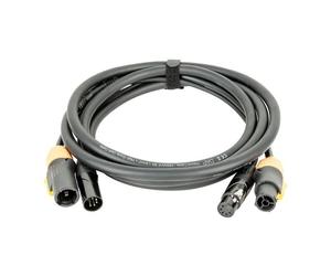 DAP ProPower True1 / XLR 5 pole Hybrid Cable 1.5M Combined Power DMX Lead