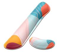Dapesuom Enlarge Keyboard Wrist Rest, Memory Foam Wrist Cushion for Desk Mats Support, Typing Pain Relief Keyboard Mouse Pad Rests Set with Non-Slip Base for Gaming Laptop Computer, Colorful Abstract
