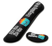 Dapesuom Enlarge Keyboard Wrist Rest, Memory Foam Wrist Cushion for Desk Mats Support, Typing Pain Relief Keyboard Mouse Pad Rests Set with Non-Slip Base for Gaming Laptop Computer, Black Dumpster