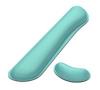 Dapesuom Enlarge Keyboard Wrist Rest Pad, Memory Foam Set Cushion Support for Easy Typing & Pain Relief, Mouse Pad, Anti-Slip Support for Gaming, Computer, Laptop, Office, Malachite Green