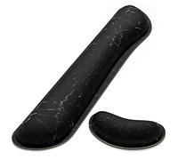 Dapesuom Enlarge Keyboard Wrist Rest Pad,Memory Foam Set Cushion Support for Easy Typing & Pain Relief,Mouse Pad, Anti-Slip Gaming,Computer, Laptop, Office, One Size (JPDTZ-Black Marble)