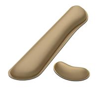 Dapesuom Enlarge Keyboard Wrist Rest Pad,Memory Foam Set Wrist Cushion Support for Easy Typing & Pain Relief,Mouse Wrist Pad,Anti-Slip Wrist Support for Gaming,Computer, Laptop, Office,Leather Brown