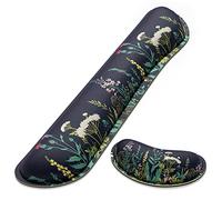 Dapesuom Enlarge Keyboard Wrist Rest Pad,Memory Foam Set Wrist Cushion Support for Easy Typing & Pain Relief,Mouse Wrist Pad, Anti-Slip Wrist Support for Gaming Computer Laptop Office, Elegant Flower