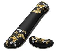 Dapesuom Enlarge Keyboard Wrist Rest Pad,Memory Foam Set Wrist Cushion Support for Easy Typing & Pain Relief,Mouse Wrist Pad, Anti-Slip Wrist Support for Gaming,Computer, Laptop, Office, Butterfly