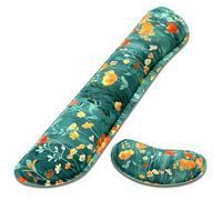 Dapesuom Enlarge Keyboard Wrist Rest Pad Set, Memory Foam Cushion Support for Easy Typing & Pain Relief, Anti-Slip Support for Gaming, Computer, Office, Forest Flowers