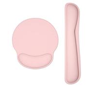 Dapesuom Keyboard Wrist Rest and Mouse Pad Set, Memory Foam Wrist Rests with Non Slip Base for Easy Typing & Pain Relief, Ergonomic, Pink