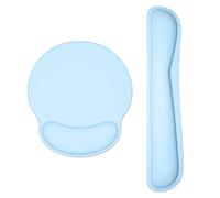 Dapesuom Keyboard Wrist Rest and Mouse Pad Set, Memory Foam Wrist Rests with Non Slip Base for Easy Typing & Pain Relief, Ergonomic Design, Sky Blue