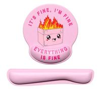 Dapesuom Keyboard Wrist Rest and Mouse Pad with Wrist Support, Cute Memory Foam Cushion for Keyboard and Mouse Set, Desktop Pad Rests with Non Slip Base for Easy Typing & Pain Relief, Pretty Dumpster