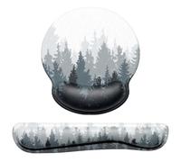 Dapesuom Keyboard Wrist Rest and Mouse Pad with Wrist Support, Memory Foam Wrist Rests for Keyboard and Mouse, Ergonomic Wrist Pad with Non-Slip Base, Watercolor Forest