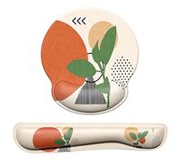 Dapesuom Keyboard Wrist Rest and Mouse Pad with Wrist Support, Memory Foam Wrist Rests for Keyboard and Mouse Set, Ergonomic Wrist Pad with Non Slip Base for Easy Typing & Pain Relief, Painting