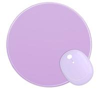 Dapesuom Mouse Pad with Stitched Edge Premium-Textured Mouse Mat Washable Non-Slip Rubber Base Mousepad, Pretty Cute MousePad for Office Home Laptop Men Women Kids, 8.7 x 8.7 Inch, Vanilla Purple