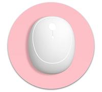 Dapesuom Small Mouse Pad, 6 x 6 Inch Thick Rubber Premium-Textured Non-Slip Portable & Washable Round Mini Mouse Mat for Women Wireless Laptops Keyboard Tray Gaming Work Computer Office Travel, Pink