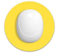 Dapesuom Small Mouse Pad, 6 x 6 Inch Thick Rubber Premium-Textured Non-Slip Portable & Washable Round Mini Mouse Mat for Women Men Wireless Laptops Keyboard Tray Gaming Computer Office Travel, Yellow