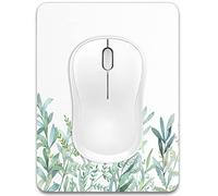 Dapesuom Small Mouse Pad, 6 x 8 Inch Thick Rubber Premium-Textured Non-Slip Portable & Washable Mini Mouse Mat for Women Men Wireless Laptops Keyboard Tray Gaming Computer Office Travel, Green Leaves