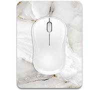 Dapesuom Small Mouse Pad, Mini Mouse Pad 15x20 cm with Non-Slip Rubber Base Waterproof Mouse Mat, Cute MousePad for Women Men Wireless Mouse Laptops Keyboard Tray Home Office Travel, White Marble