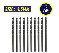 Dapetz 10 Pack 1.5mm Hss Jobber Drill Bits Din338 Black Twist Drill Bits For Metal, Wood & Plastic