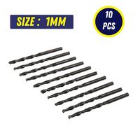 Dapetz 10 Pack 1mm Hss Jobber Drill Bits Din338 Black Twist Drill Bits For Metal, Wood & Plastic