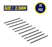 Dapetz 10 Pack 2.5mm Hss Jobber Drill Bits Din338 Twist Drill Bits For Metal, Wood, Plastic & Aluminium