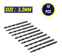 Dapetz 10 Pack 3.2mm Hss Jobber Drill Bits Din338 Black Twist Drill Bits For Metal, Wood & Plastic