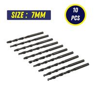 Dapetz 10 Pack 7mm Hss Jobber Drill Bits Din338 Black Twist Drill Bits For Metal, Wood & Plastic
