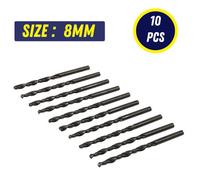 Dapetz 10 Pack 8mm Hss Jobber Drill Bits Din338 Black Twist Drill Bits For Metal, Wood & Plastic