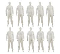Dapetz ® 10 Pack Disposable Coverall Protective Suits Overall Suits with Hood XL 180cm 70", Elastic Cuffs, Ankles, and Hood, Zip Front Opening for Painting, Cleaning, Safety Workwear, Men, Women