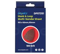 Dapetz ® Multi-Sanding Sheets, Hook and Loop, 102 x 62mm, 93mm, 180 Grit, Pack of 10 - Durable and Easy to Use for Wood, Metal, and Finishing Projects.