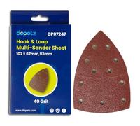 Dapetz ® Mouse Sanding Pads 10Pcs 102 x 62mm, 93mm Detail Triangle Sander Pads Sheets Durable Dust-Free 11-Holes Electric Sander Sandpaper Hook and Loop 40 Grits