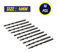 Dapetz 10Pcs X 4mm Hss Jobber Drill Bits, Black Twist Drill Bits For Stainless Steel, Copper, Aluminium, Metal, Wood And Plastic