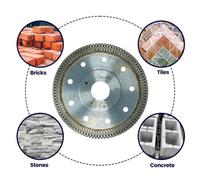 Dapetz 115mm Turbo Diamond Cutting Disc With Flange For Angle Grinder Porcelain Granite Marble Concrete Tiles