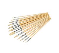 Dapetz ® 12 PCS Acrylic 1mm - 12mm Paint Brushes Artist Taklon Small Painting Brush Set for Watercolor Oil Gouache Miniatures Face Body Shoes Craft Model, Kid & Adult Art Paintbrushes