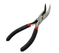 Dapetz ® 125mm Mini Bent Needle Nose Pliers - 45° Angled Jaw, Serrated Precision Carbon Steel Pliers for Jewelry Making, Wire Bending & DIY Crafts, Chrome-Plated for Durability