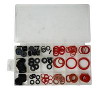 Dapetz ® 141Pc O-Rings Sealing Washers Set Assortment 18 Sizes Rubber & Fibre Round Spacer Washers for Faucet, Hose Plumbing, Tap Seal, Gasket, Fittings & Quick Repair Black and Red in Case