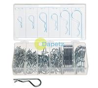 Dapetz ® 150 pieces of hair pin set or hitch R clip, these clips are made up of chrome vanadium steel which makes them corrosion resistant and this pack has different sizes of clips
