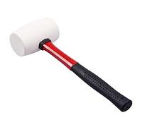 Dapetz ® 16oz White Rubber Hammer Mallet Fibre Handle Camping Racking Golf Tool, White Rubber Prevents Marking, Fibreglass Handle, Rubber Comfort Grip, Head Length: 110mm, Head Weight: 16oz.