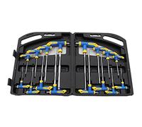 Dapetz ® 16Pc T Handle Torx & Hex Hexagon Key Wrenches Ball End Allen Key TRX Star Tx Screwdriver Set Mirror Polished Heat Treated Chrome Vanadium Steel Durable Hard Wearing