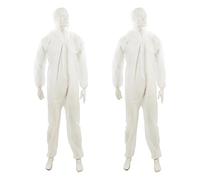 Dapetz ® 2 Pack Disposable Coverall Protective Suits Overall Suits with Hood XL 180cm 70", Elastic Cuffs, Ankles, and Hood, Zip Front Opening for Painting, Cleaning, Safety Workwear, Men, Women