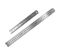 Dapetz 2 Pcs Set Stainless Steel Ruler Metal Double Sided 6" 150mm And 12" 300mm Measuring With Metric & Imperial Graduations