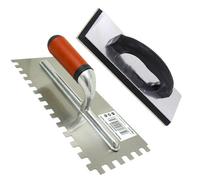 Dapetz 2 Piece Ceramic Tiling Tool Kit Grout Float 6mm Notched Tile Adhesive Trowel Set For Grouting & Tiling