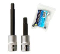 Dapetz® 2Pcs Hex Allen Key Bit Socket Set - 3/8" Drive Metric Alloy Steel for Brake Linings & Automotive Use