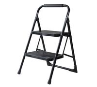 Dapetz ® 2 Step Ladder Black Lightweight Folding Stepladder Safety Small Stool with Non-Slip and Wide Pedal Ideal for Home Kitchen Garage Household Ladder