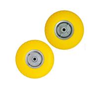 Dapetz ® 2 x 10" Yellow Sack Truck Hand Trolley Cart Wheelbarrow Wheel Puncture Proof Replaceable Solid Rubber Wheel Tyre Tires For Garden Cart Puncture Proof